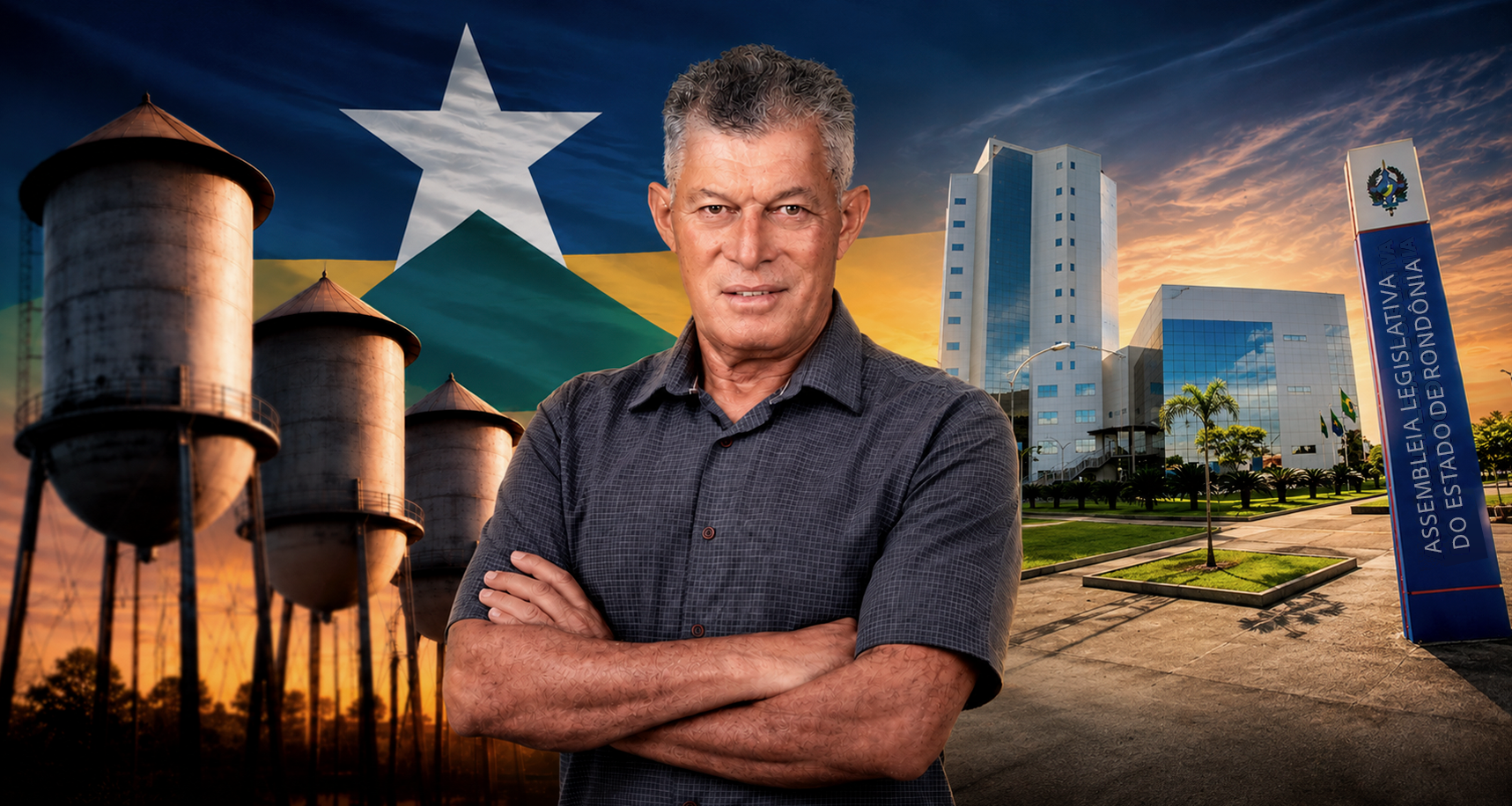 Edson Martins, candidato a Deputado Estadual, com o Congresso Nacional ao fundo